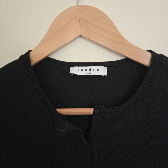 Sandro Paris Black Cardigan Size 1 / Small - Picture 3 of 8